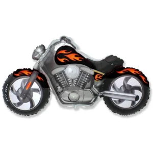 Flexmetal 45 inch Black & Orange Motorbike Foil Balloon