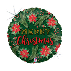 Grabo 18 inch Watercolor Merry Christmas Foil Balloon