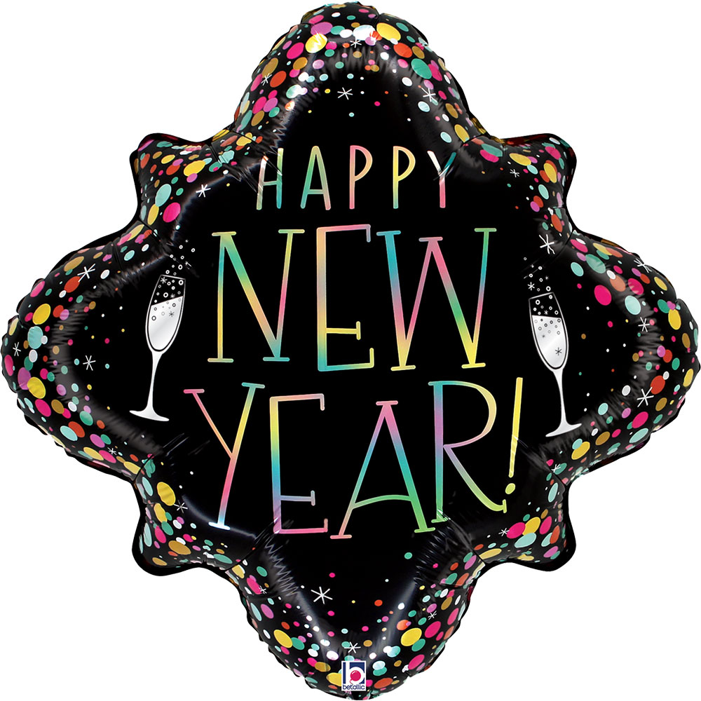 Grabo 24 inch New Year Party Confetti Foil Balloon