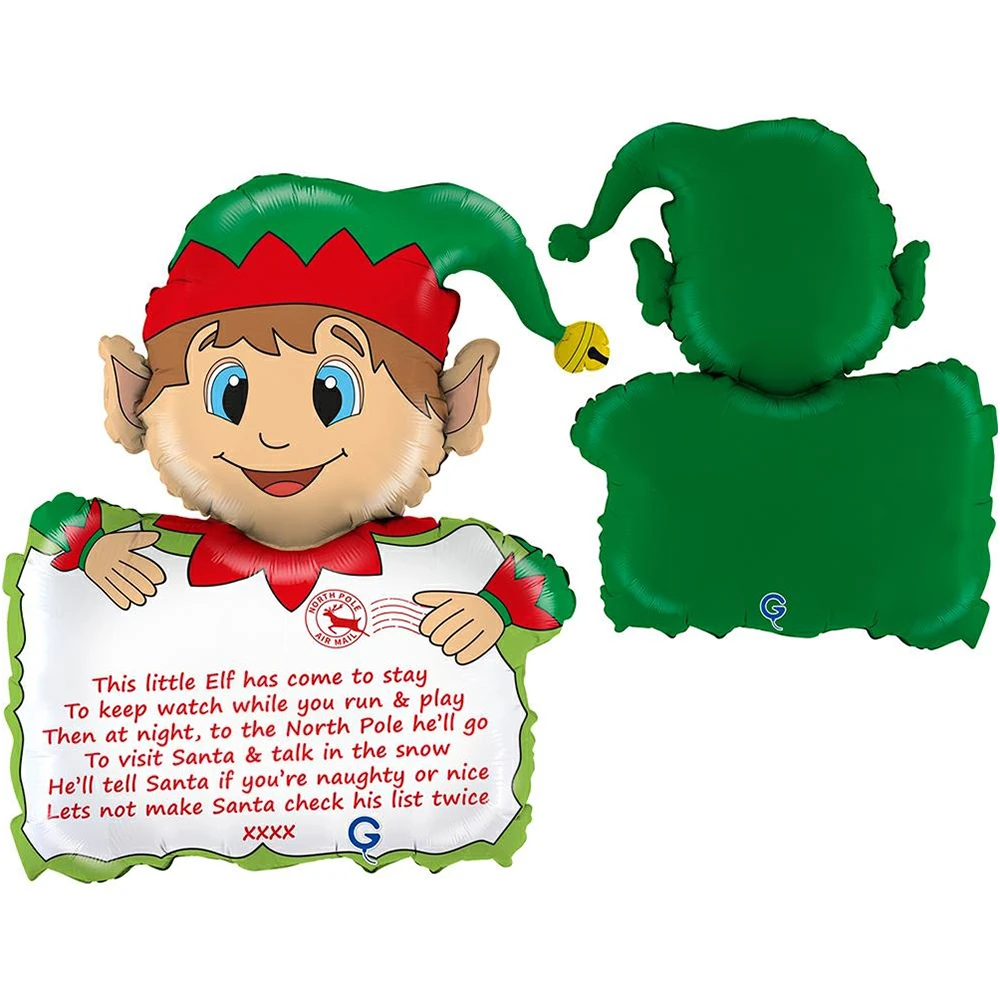 Grabo 28 inch Elf Arriving Letter Foil Balloon