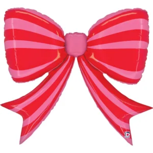 Grabo 41 inch Red Striped Bow Foil Balloon
