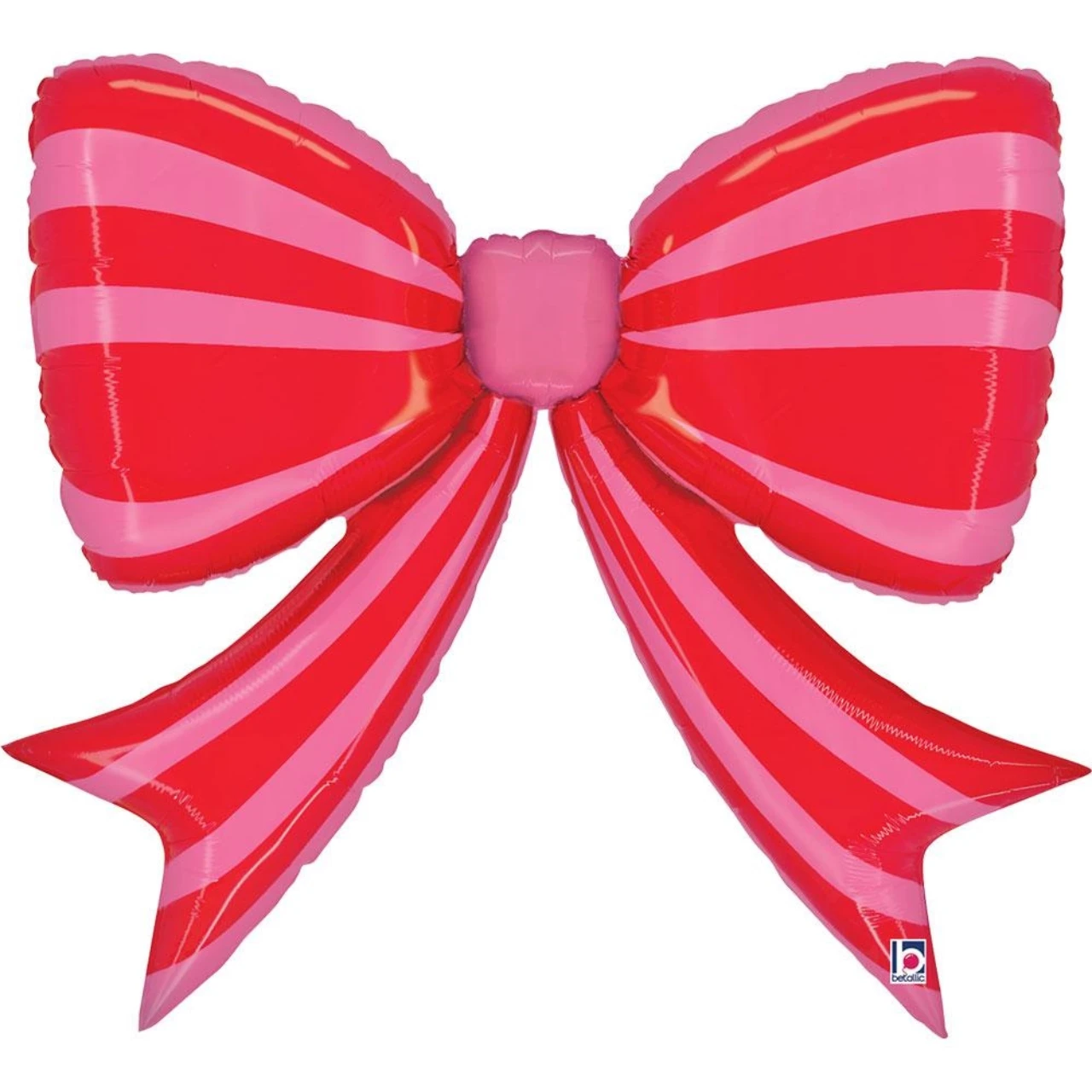 Grabo 41 inch Red Striped Bow Foil Balloon