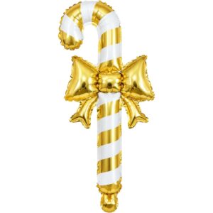 B4U Exclusive 22 inch Gold & White Candy Cane Foil Balloon