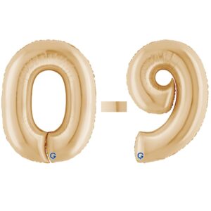 Grabo 40 inch White Gold Foil Number Balloons