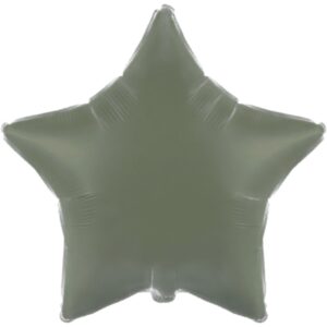 Flexmetal 18 inch Matte Olive Green Star Foil Balloon