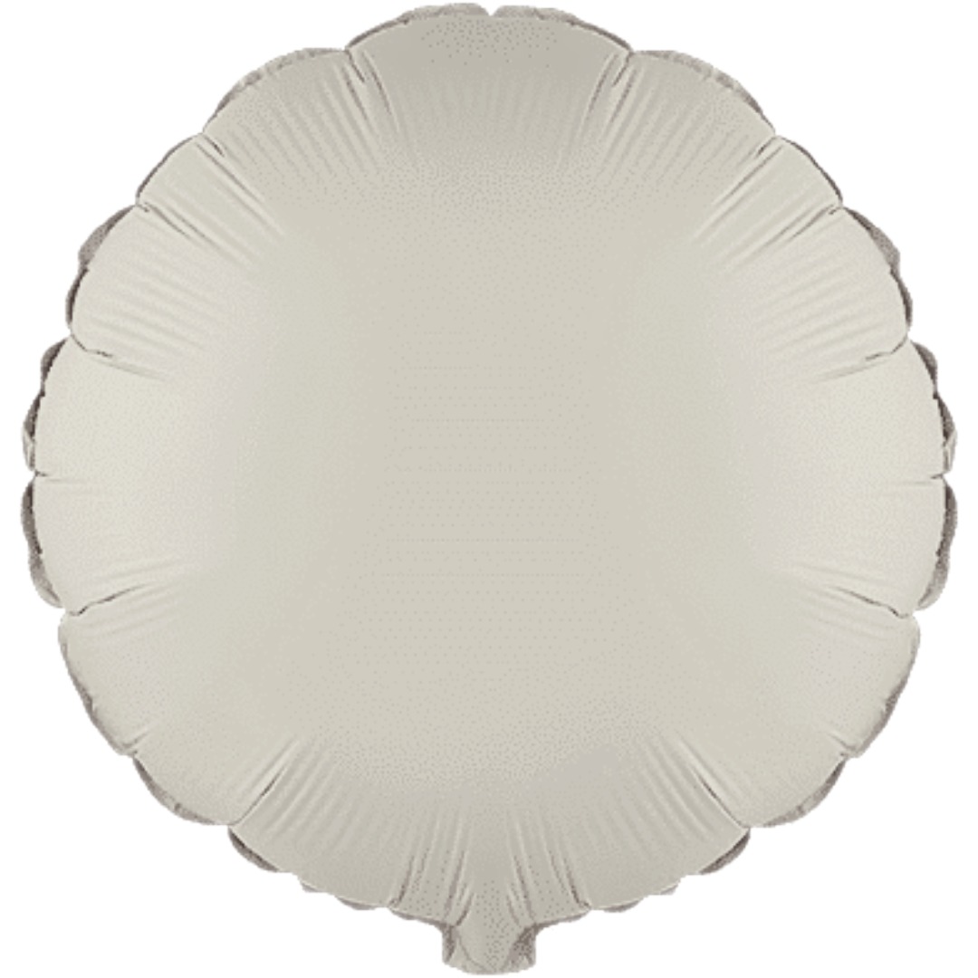 Flexmetal 18 inch Matte CReamy Latte Round Foil Balloon