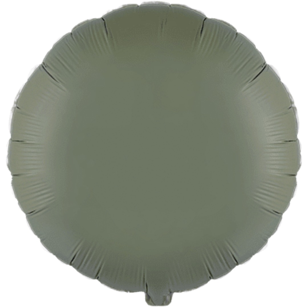 Flexmetal 18 inch Matte Olive Green Round Foil Balloon