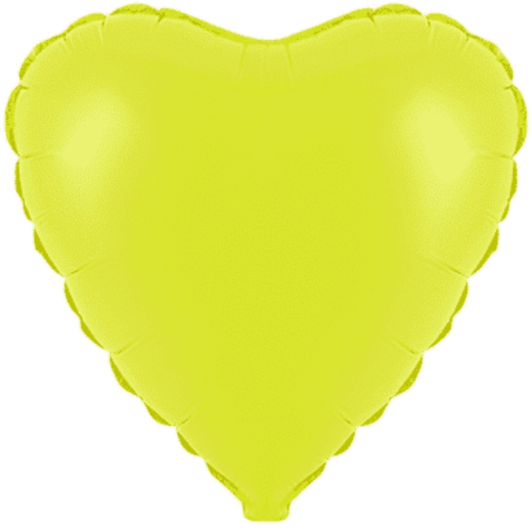 Flexmetal 18 inch Flour Yellow Heart Foil Balloon