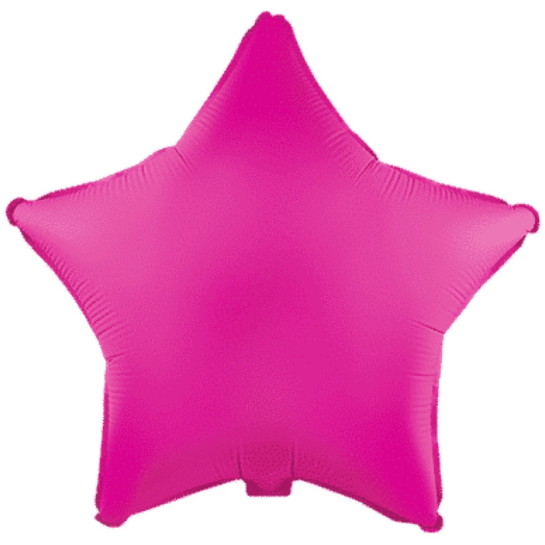 Flexmetal 18 inch Flour Fuchsia Star Foil Balloon