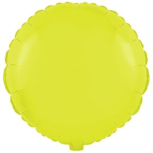 Flexmetal 18 inch Fluor Yellow Round Foil Balloon