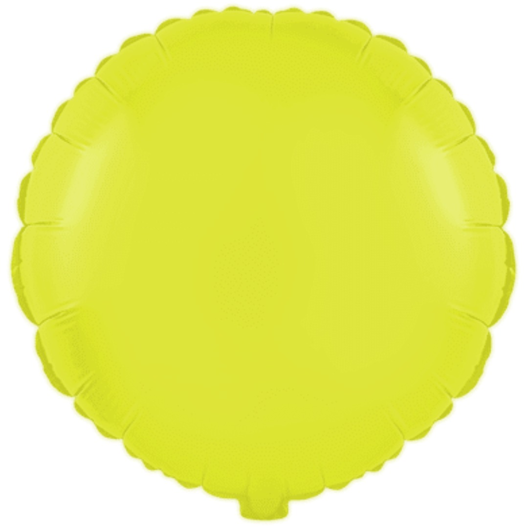 Flexmetal 18 inch Fluor Yellow Round Foil Balloon