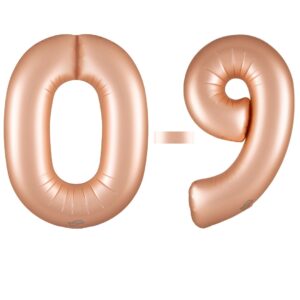 Oaktree 34 inch Satin Pastel Rose Quartz Foil Number Balloons
