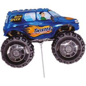 Flexmetal 14 inch Blue Monster Mini Truck Foil Balloon