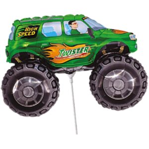 Flexmetal 14 inch Green Monster Truck Mini Foil Balloon