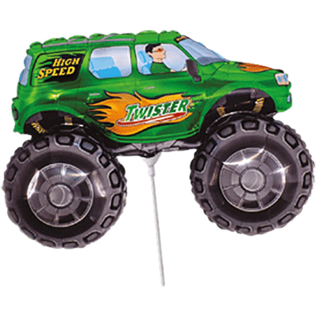 Flexmetal 14 inch Green Monster Truck Mini Foil Balloon