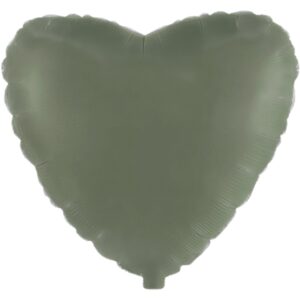 Flexmetal 18 inch Matte Olive Green Heart Foil Balloon