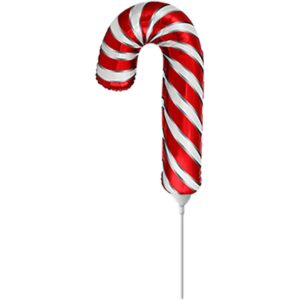 Flexmetal 12 inch Red & White Striped Candy Cane Mini Foil Balloon
