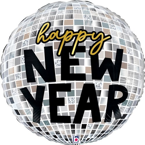 Grabo 24 inch New Year Disco Ball Foil Balloon