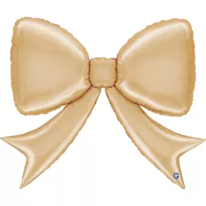 Grabo 41 inch White Gold Bow Foil Balloon