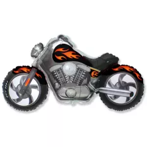 Flexmetal 45 inch Black & Orange Motorbike Foil Balloon