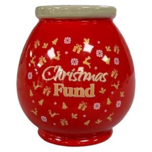 Christmas Fund Ceramic Money Pot Festive Savings Jar