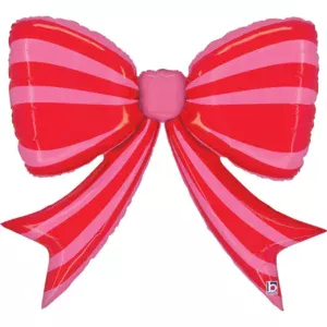 Grabo 41 inch Red Striped Bow Foil Balloon