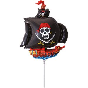Flexmetal 15 inch Pirate Ship Black Mini Foil Balloon