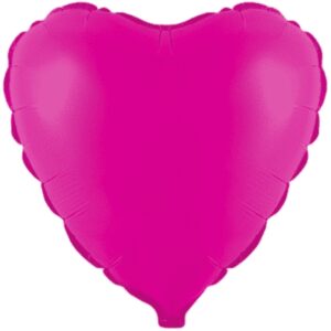 Flexmetal 18 inch Flour Fuchsia Heart Foil Balloon