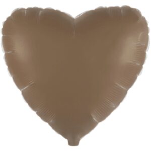 Flexmetal 18 inch Matte Choco Brown Heart Foil Balloon