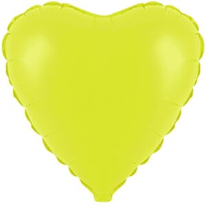 Flexmetal 18 inch Flour Yellow Heart Foil Balloon