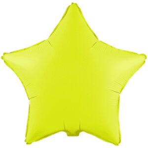 Flexmetal 18 inch Fluor Yellow Star Foil Balloon
