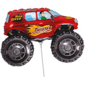 Flexmetal 14 inch Red Monster Truck Foil Balloon