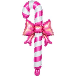 B4U Exclusive 22 inch Fuchsia & White Candy Cane Foil Balloon