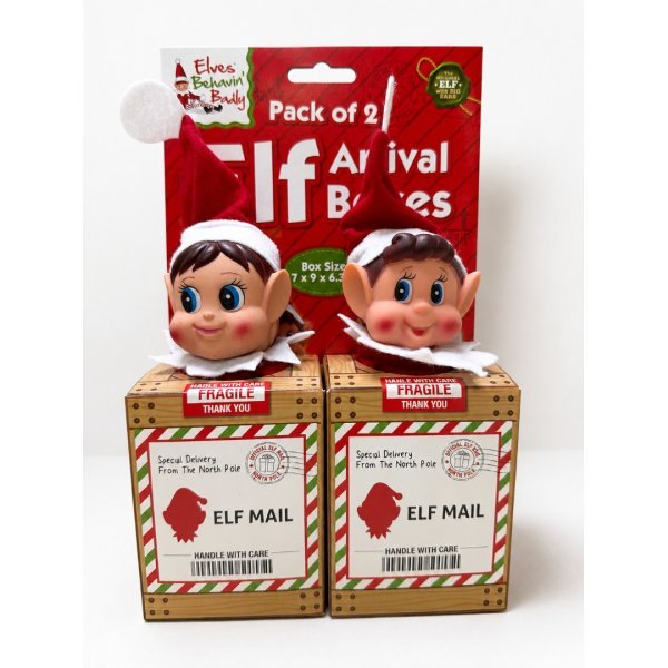 7cm x 9cm Wooden Elf Arrival Boxes (Pack Of 2)