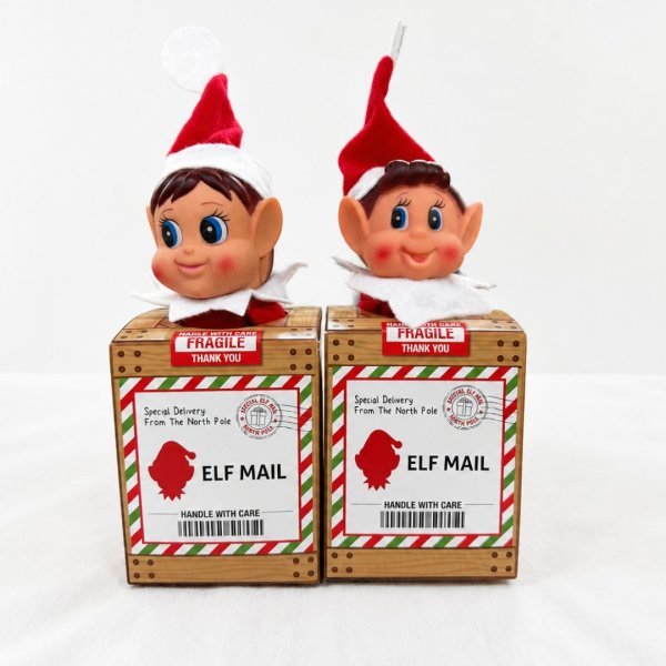 7cm x 9cm Wooden Elf Arrival Boxes (Pack Of 2)