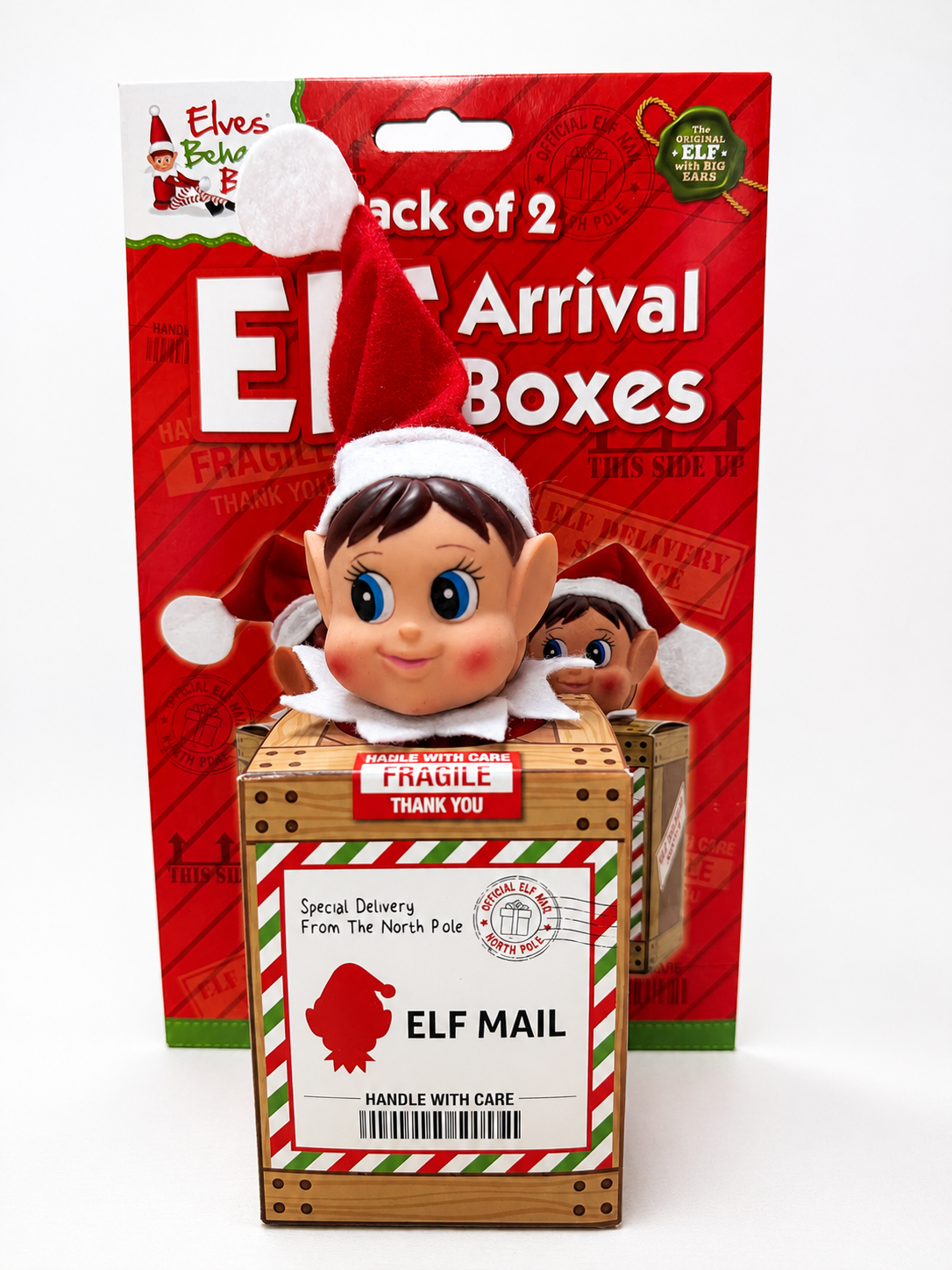 7cm x 9cm Wooden Elf Arrival Boxes (Pack Of 2)
