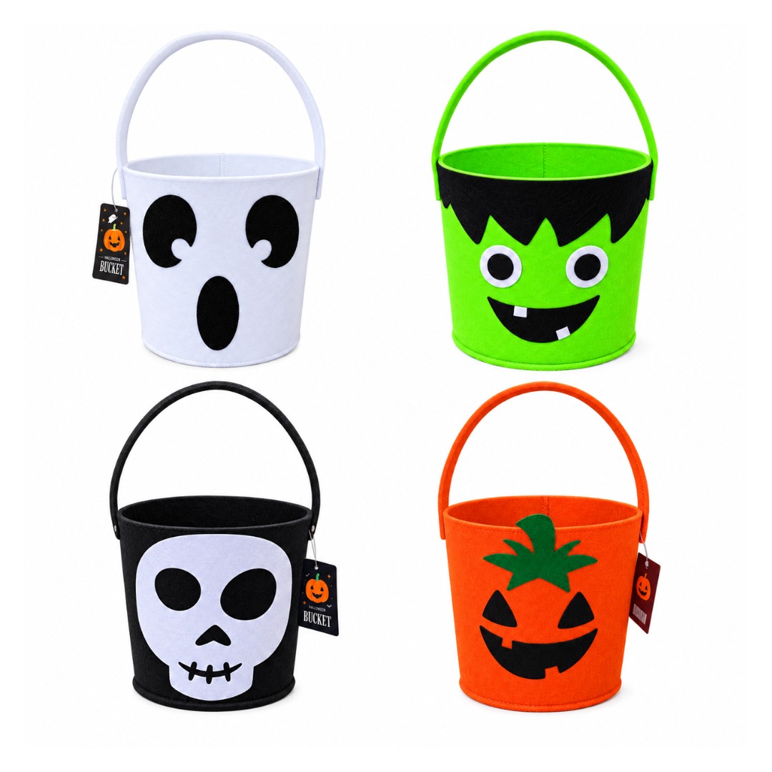 Halloween Felt Trick Or Treat Bucket Collection (4pk)