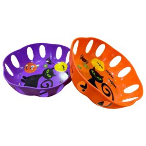 Halloween Plastic Party Dish Purple & Orange (2pk)