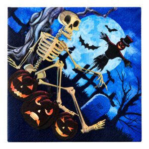 Halloween Skeleton & Pumpkin Paper Napkins (12PK)