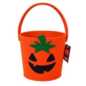 Orange Pumpkin Halloween Trick Or Treat Bucket