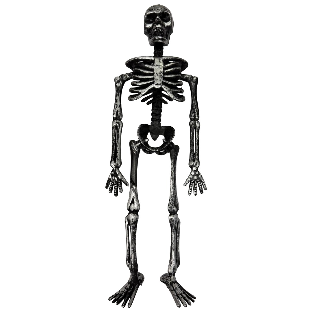 Plastic Skeleton Decoration Silver & Black