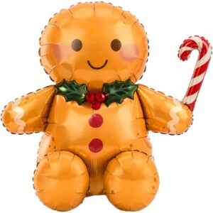 Party Deco 34 inch Brown Gingerbread Man Standing Foil Balloon