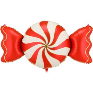 Party Deco 45 inch Red & Beige Candy Foil Balloon