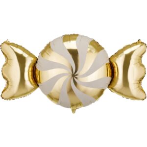 Party Deco 45 inch Gold & Beige Candy Foil Balloon