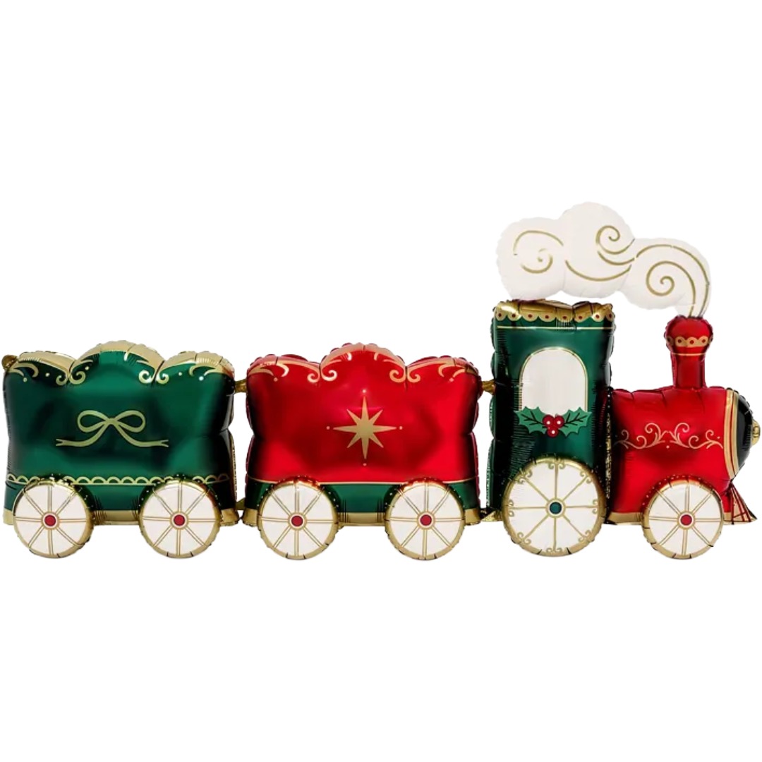 Party Deco 87 inch Standing Train Foil Balloon