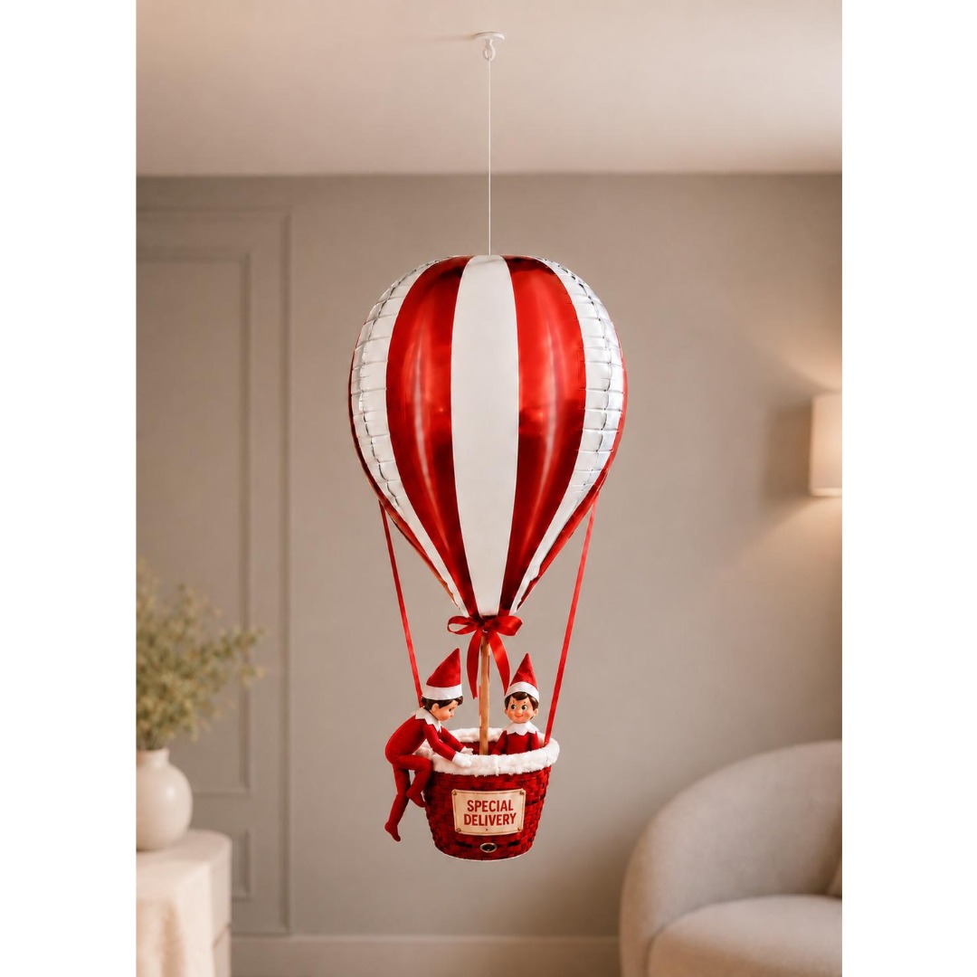 B4U 35 inch White & Red Hot Air Foil Balloon