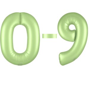 Oaktree 34 inch Satin Pastel Pistachio Foil Number Balloons