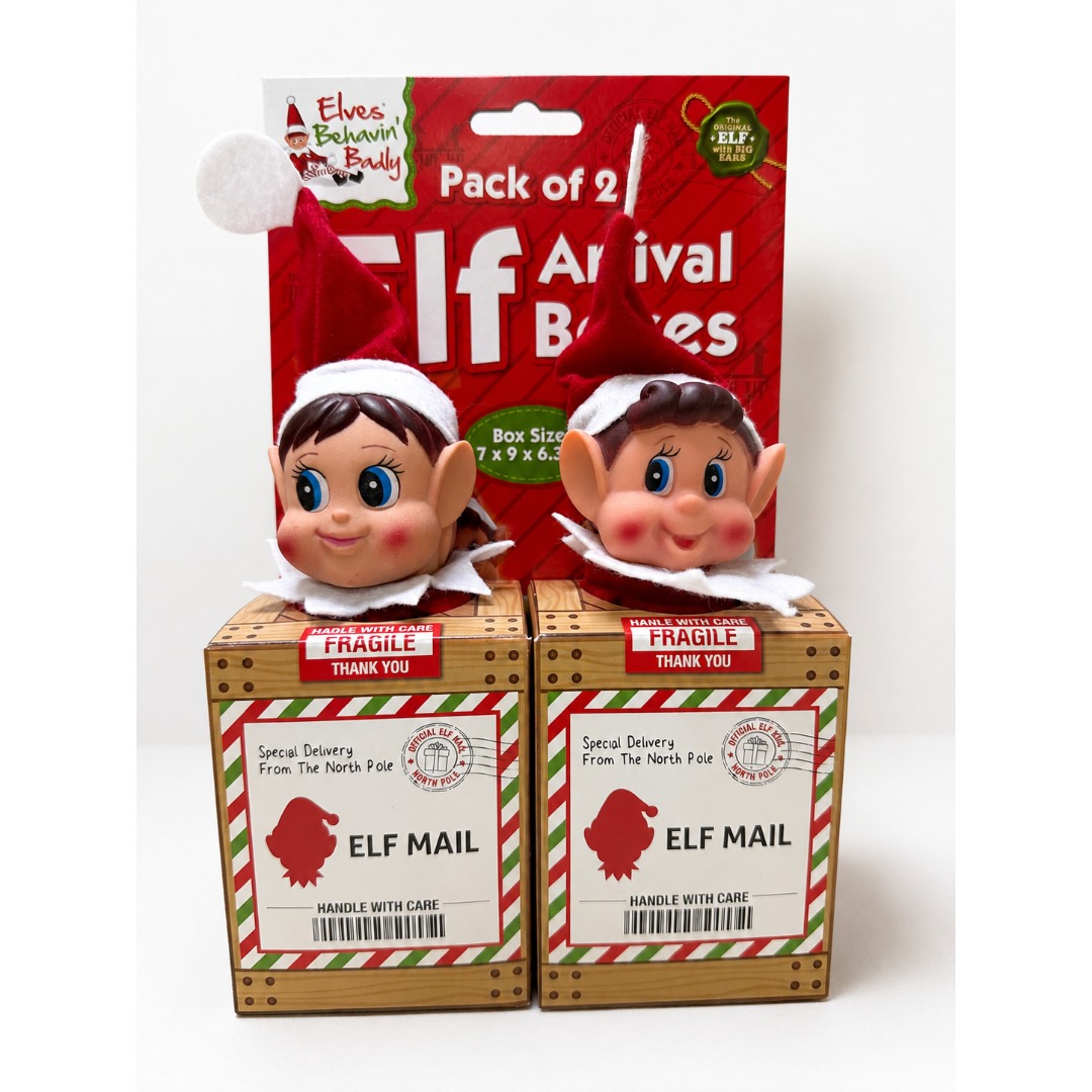 7cm x 9cm Wooden Elf Arrival Boxes (Pack Of 2)