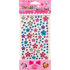 Multicolour Flower Self Adhesive Rhinestone Jewel Stickers