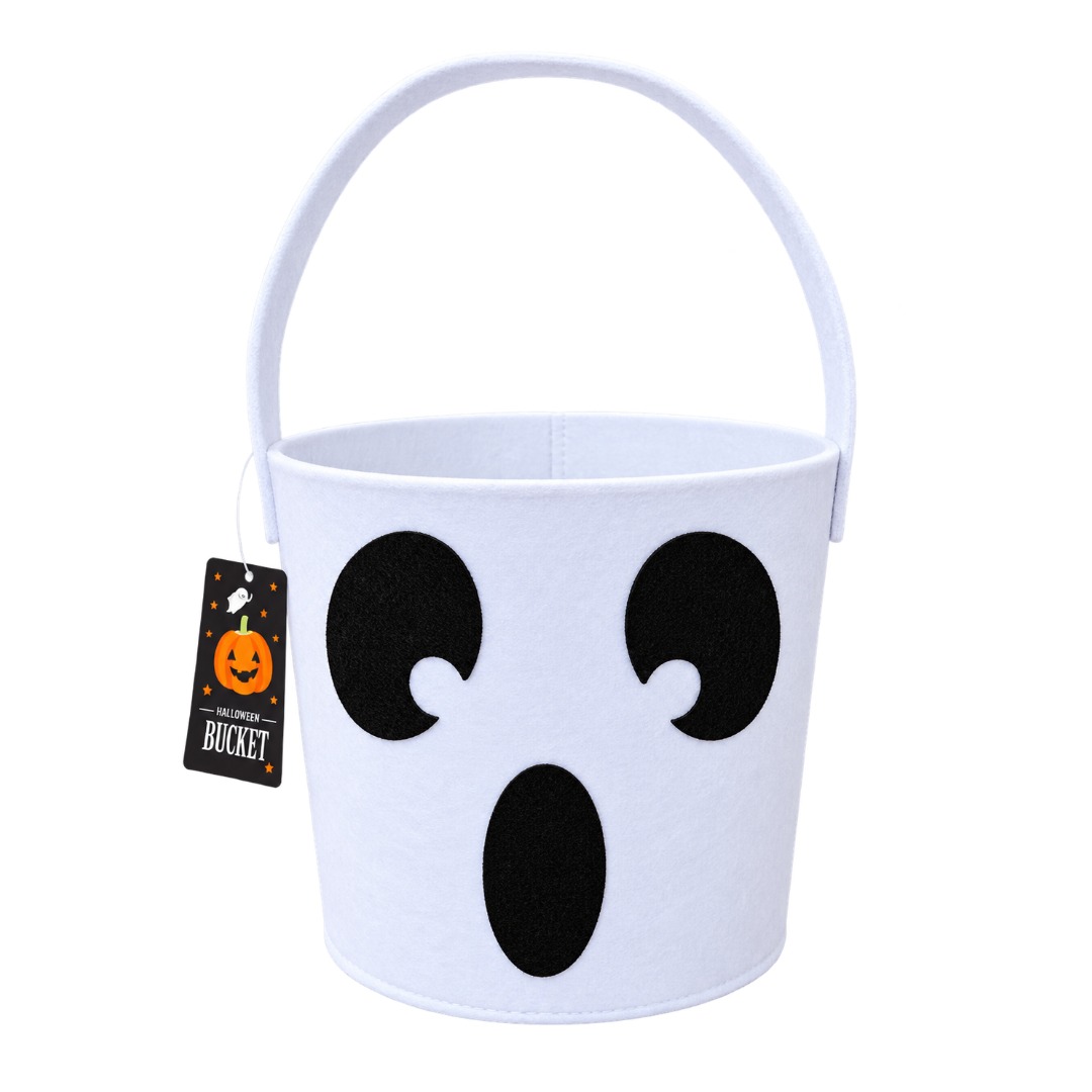 White Halloween Ghost Trick Or Treat Bucket